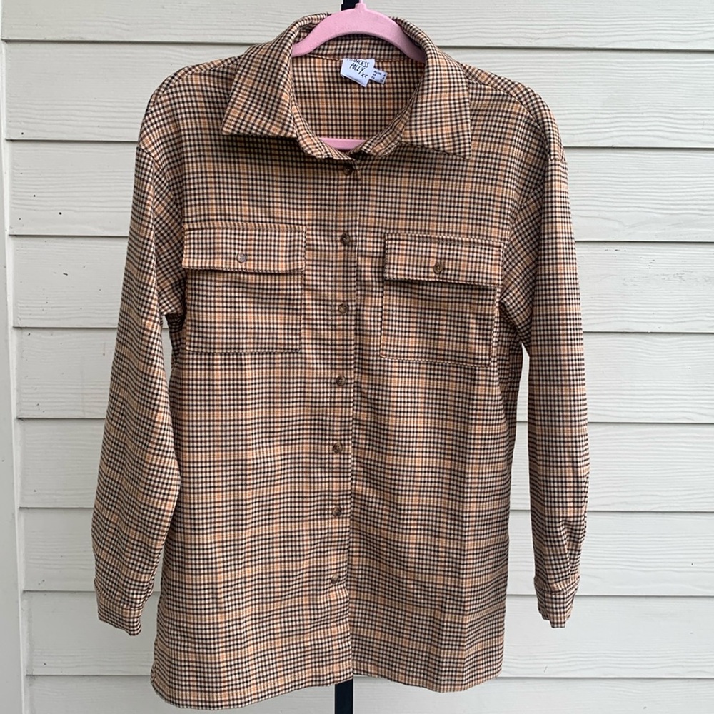Princess poly checkered long sleeve button down size 0 /xs
